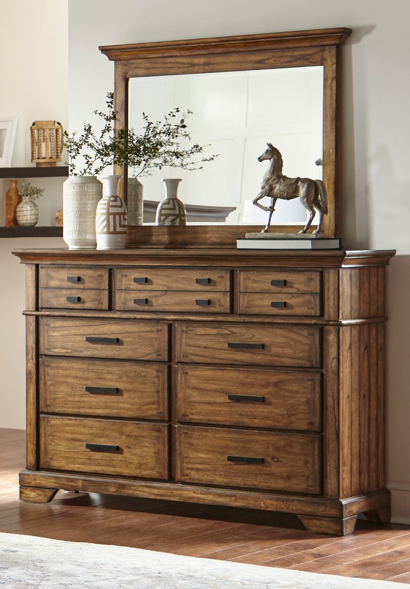Eagle Mountain Oak Dresser Rc Willey, Dressers With Mirror For Bedroom