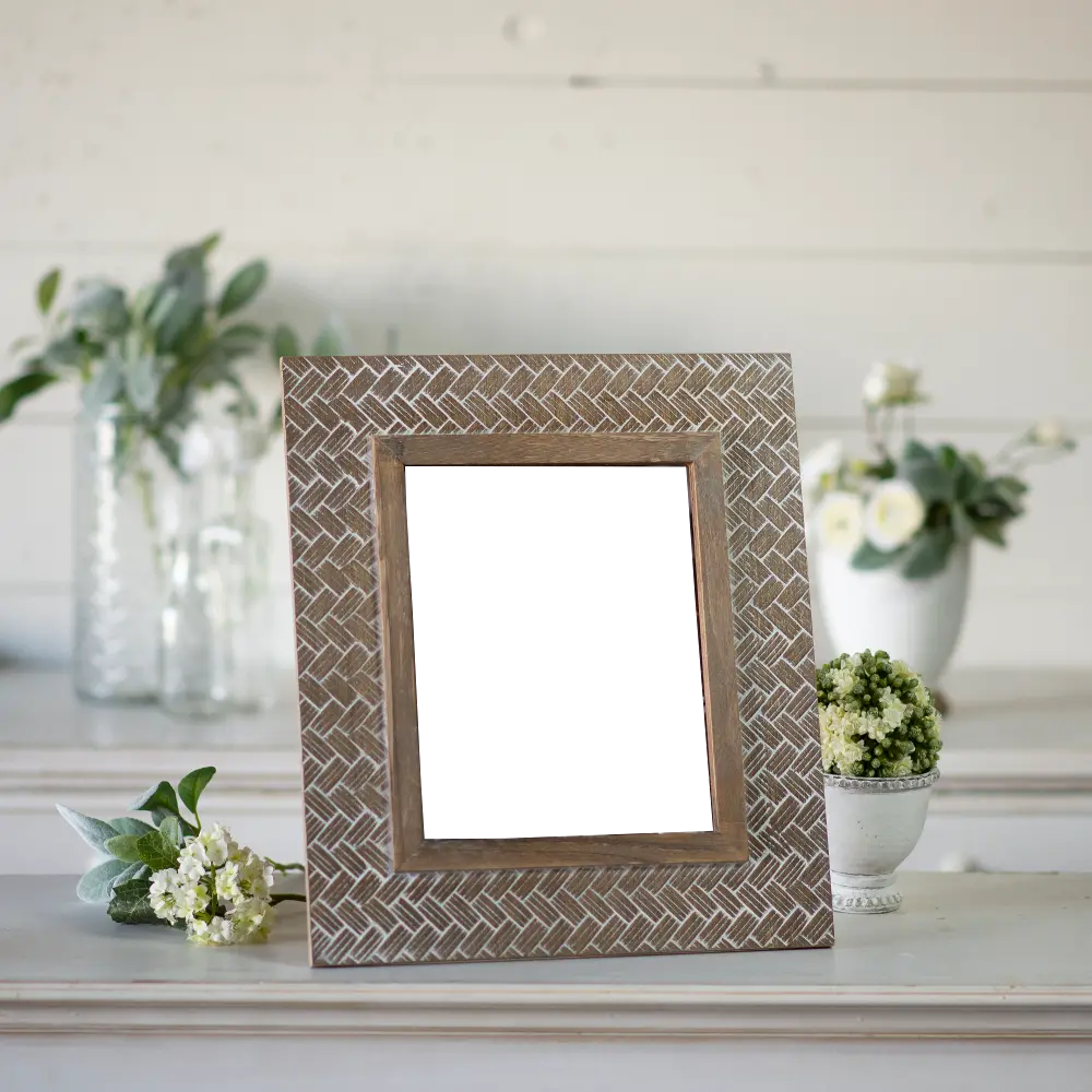White Wash Wooden 8x10 Picture Frame-1
