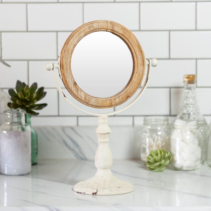 Wood Standing Makeup Mirror Rc Willey, Tabletop Vanity Mirror Wooden