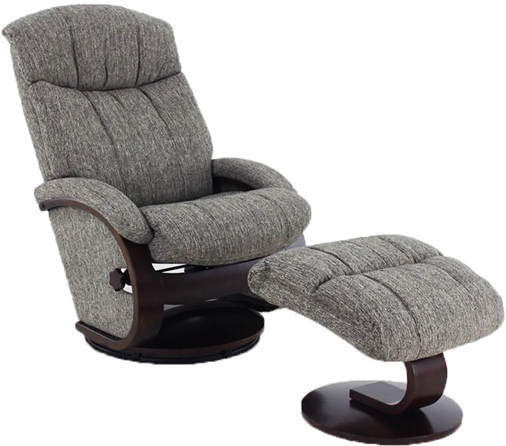 Graphite Fabric Relax-R Recliner and Ottoman - Teatro-1