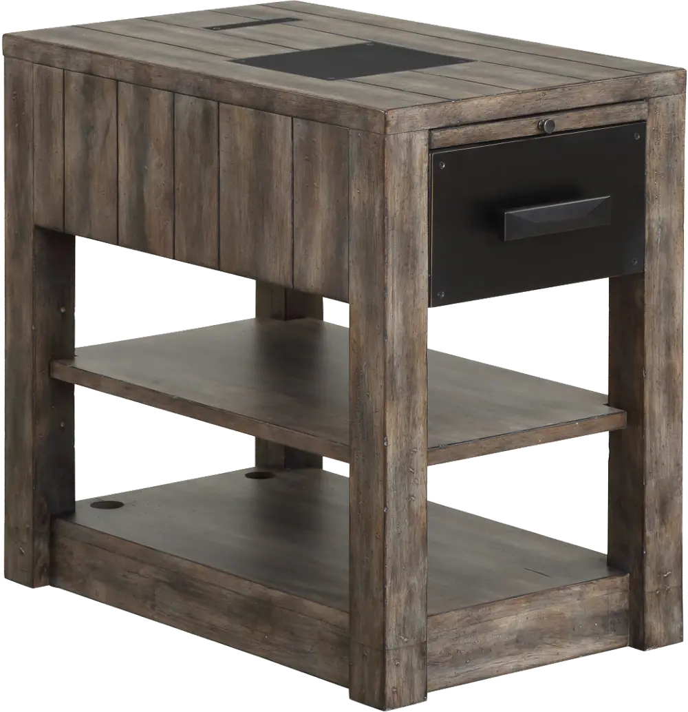 Gray Modern Chairside Table - River Rock-1
