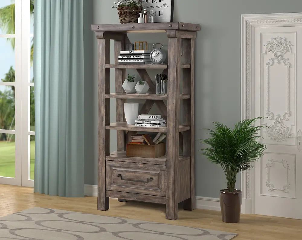 Rustic Home Office Bookcase-1