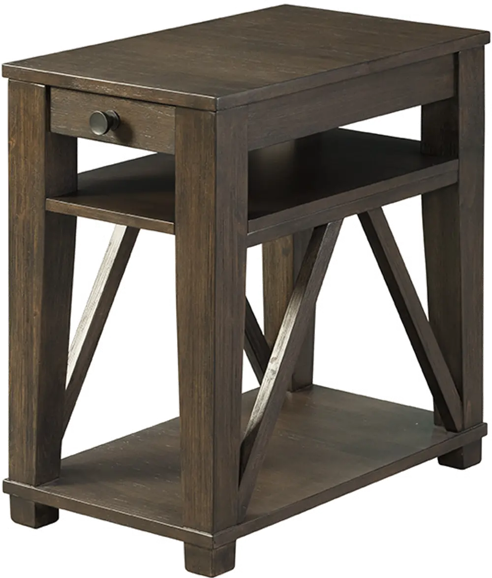 Coffee Brown Rustic Casual Accent Table-1