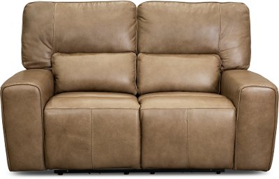 Saddle Brown Leather Power Reclining, Saddle Color Leather Reclining Sofa