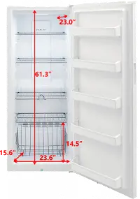 Frigidaire 710042022 16 Cu. Ft.Upright Freezer with Reversible Door and  Frost Free Design, Schewels Home