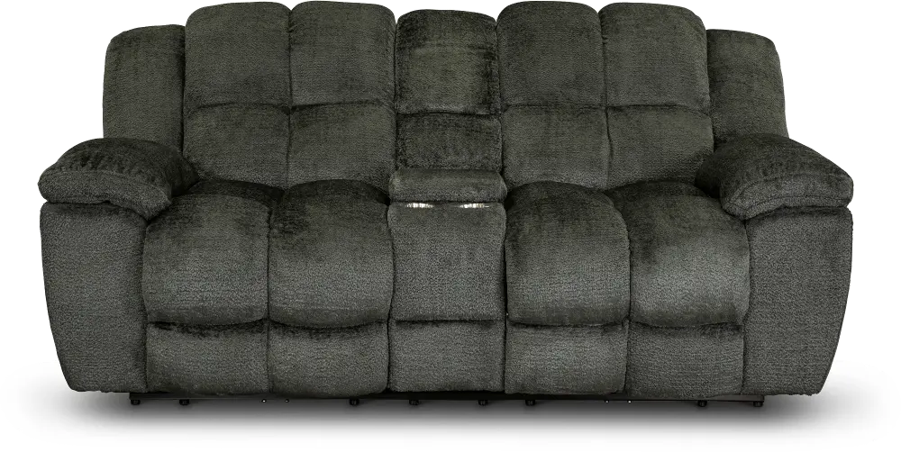 Elton Gray Power Reclining Love Seat with Console-1