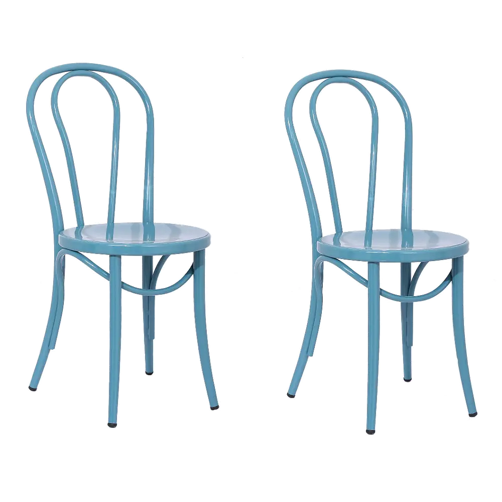 Teal Metal Bistro Dining Room Chair (Set of 2) - Ellie-1