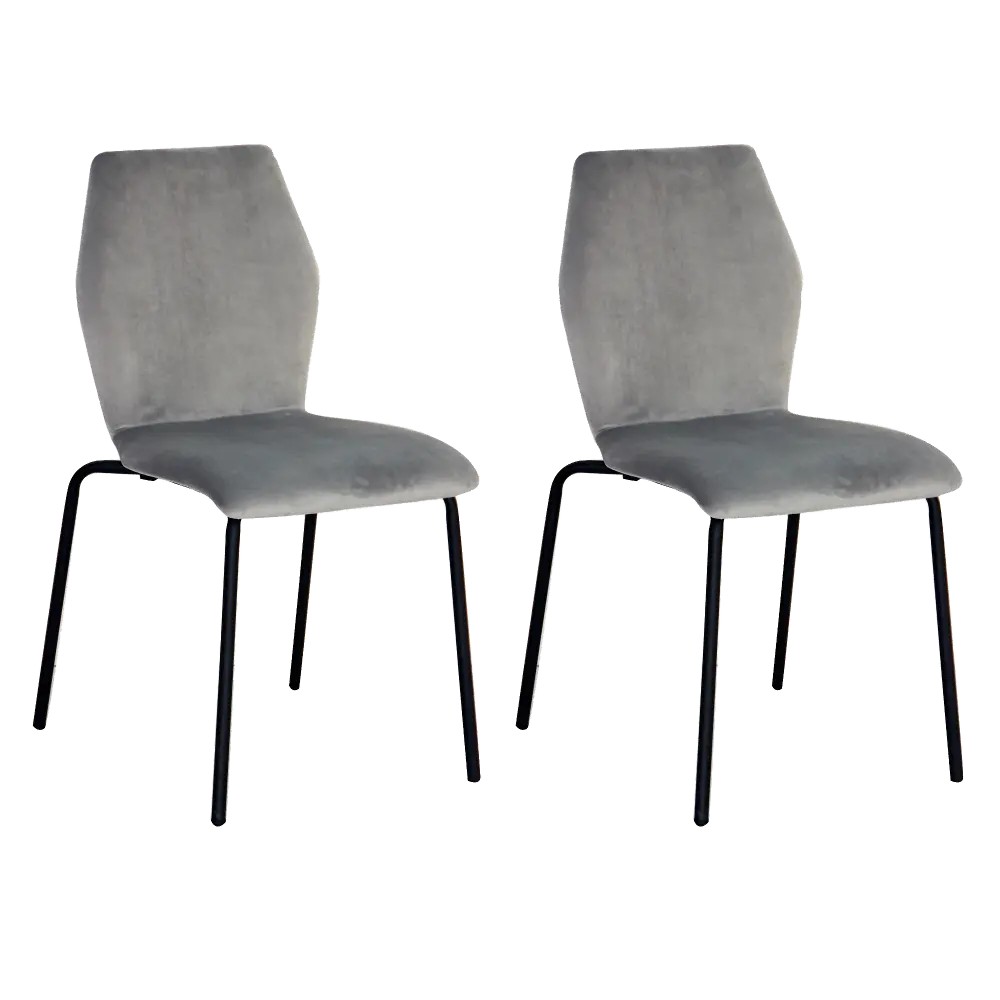 Gray Velvet Dining Room Chairs (Set of 2) - Waverly-1