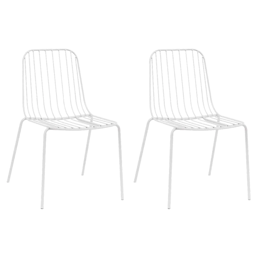 Kids White Parallel Wire Activity Chair - Set of 2-1