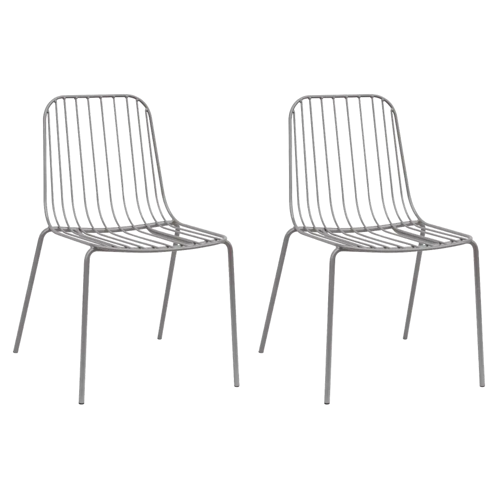 Kids Gray Parallel Wire Activity Chair - Set of 2-1