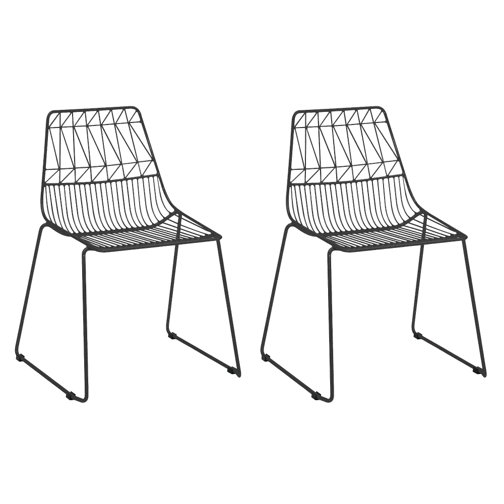 Kids Black Geometric Wire Activity Chairs - Set of 2-1