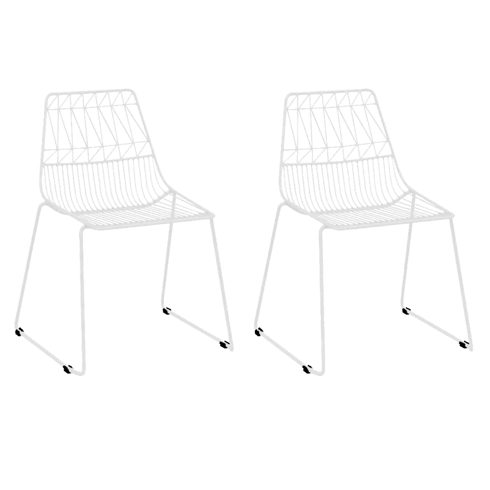 Kids White Geometric Wire Activity Chairs - Set of 2-1
