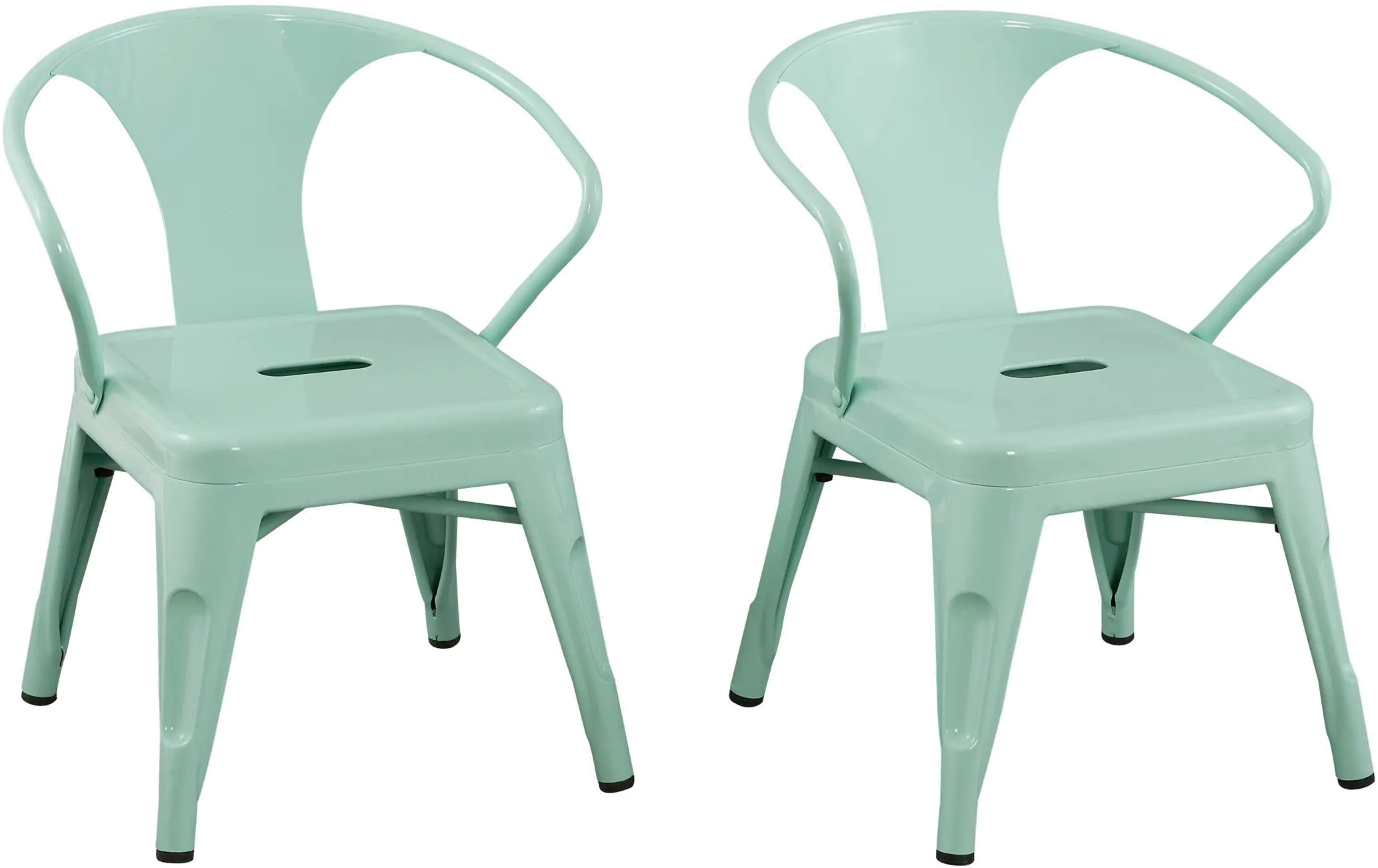 Kids Mint Green Metal Activity Chairs - Set of 2