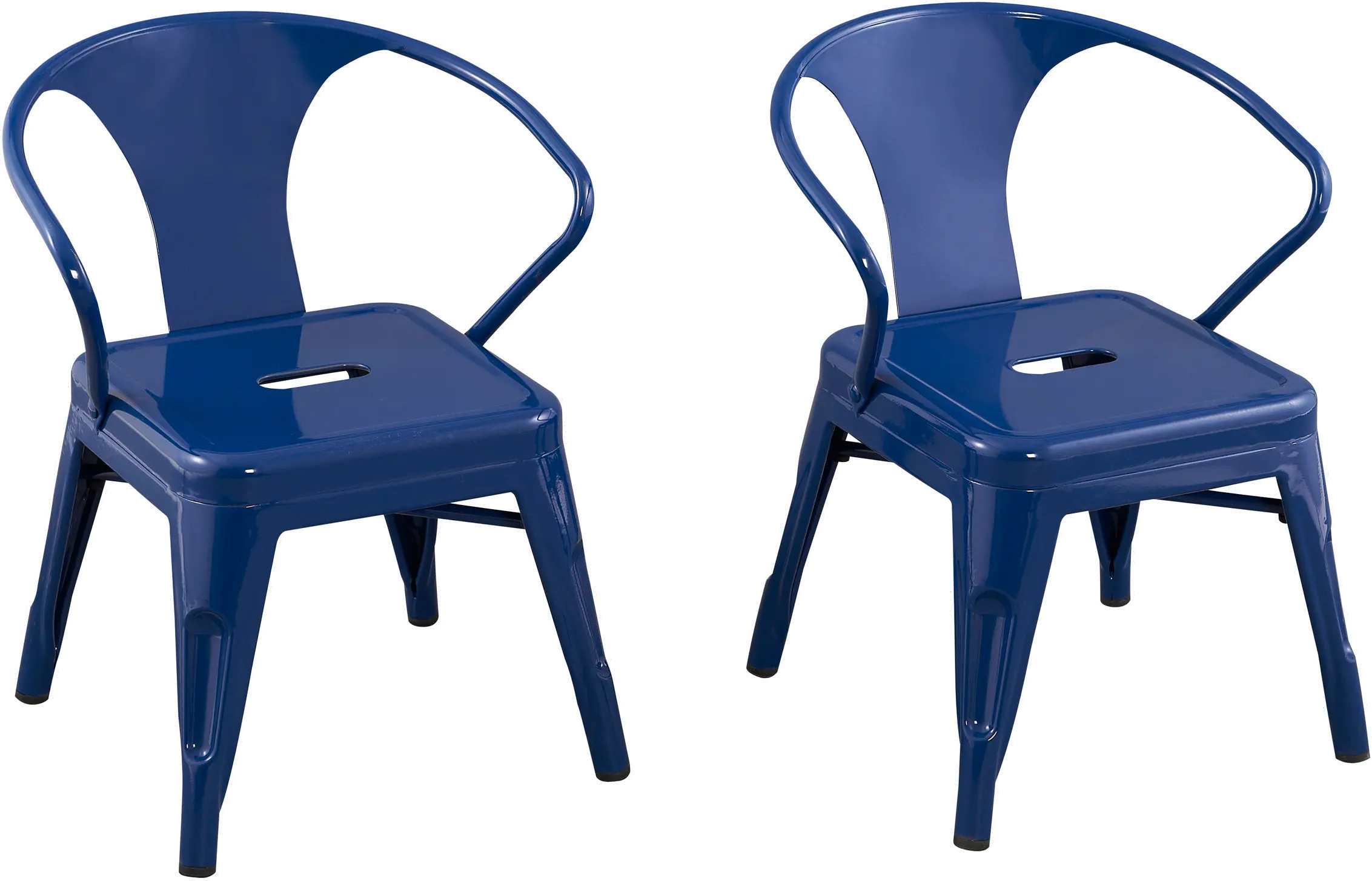 Kids Navy Blue Metal Activity Chairs - Set of 2