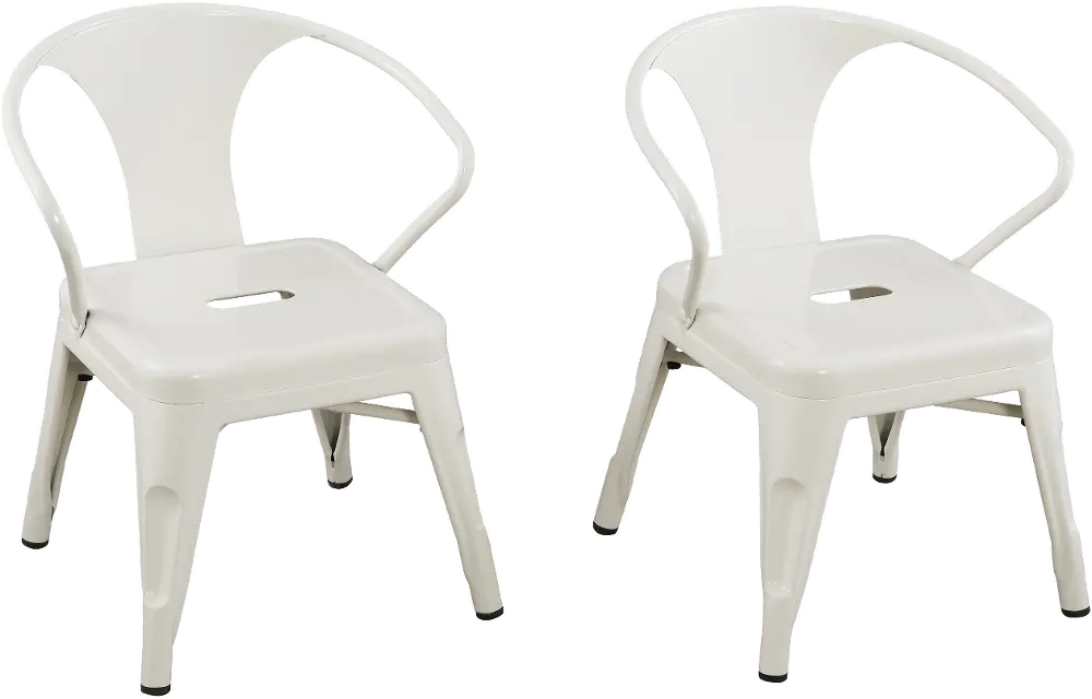 Kids White Metal Activity Chairs - Set of 2-1