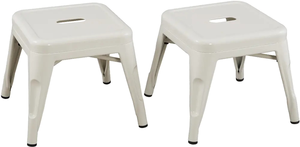 Kids White Metal Stools - Set of 2-1