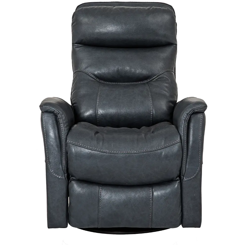 Slate Gray Leather-Match Swivel Glider Recliner-1