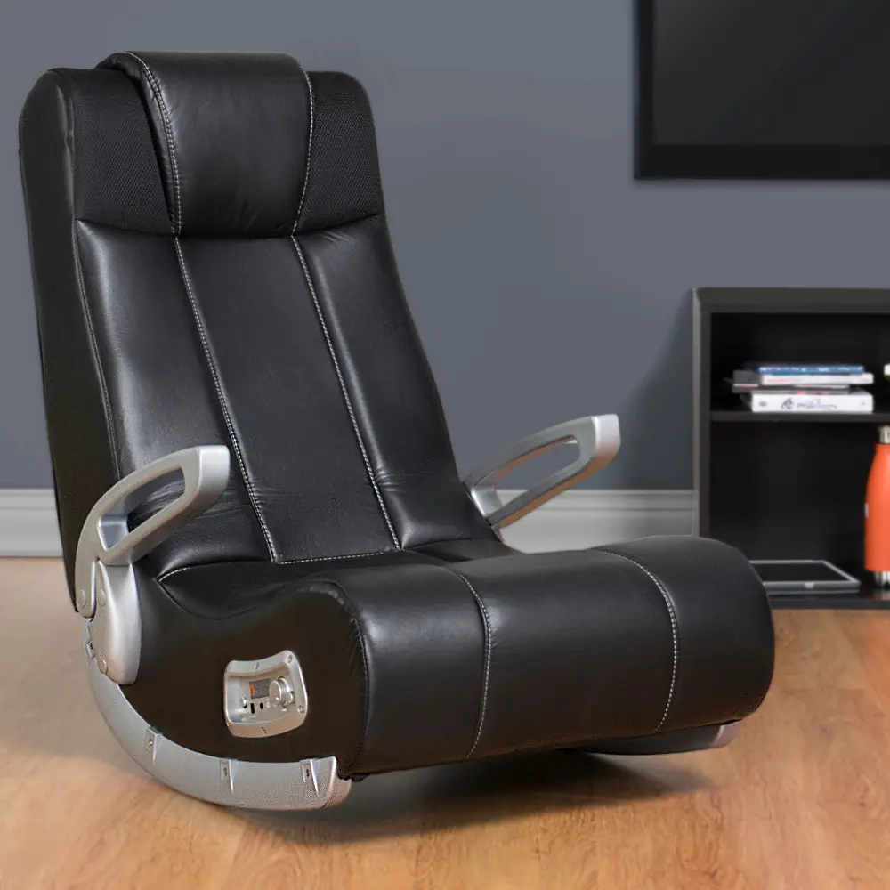 Black Wireless Floor Rocker Gaming Chair - Xrocker II-1