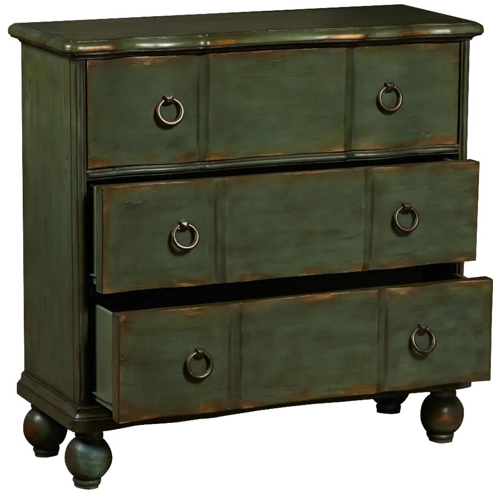 Classic Distressed Green Accent Chest - Modern Eclectic-1