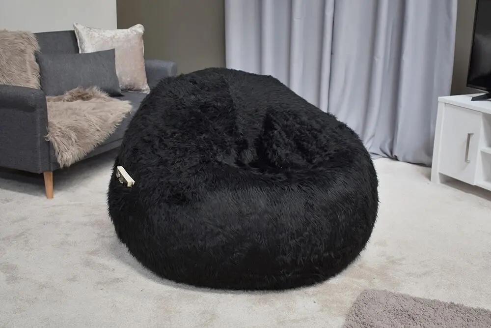 Iron Cloud Black Fur Inflatable Chair - Galaxy-1