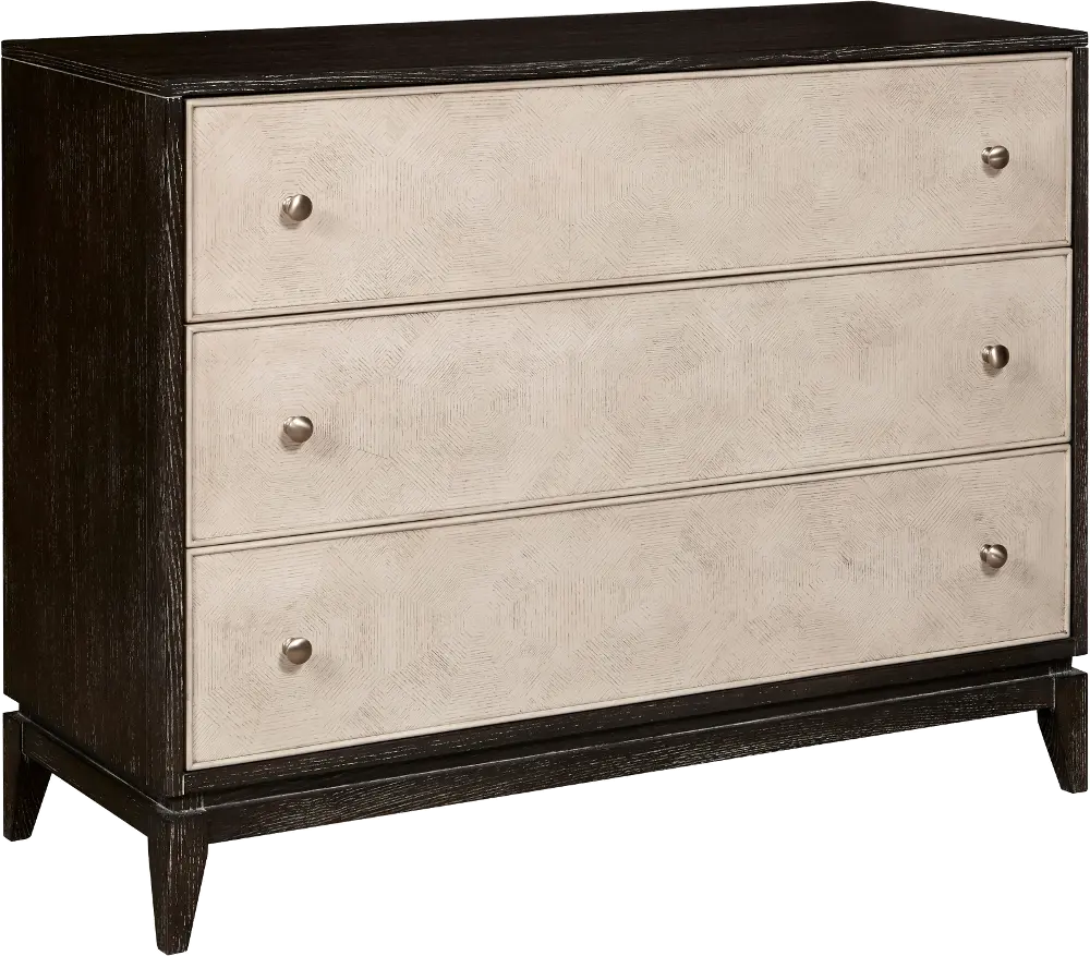 Modern Two Tone Ash Gray and Off-White Accent Chest - Modern Eclectic-1