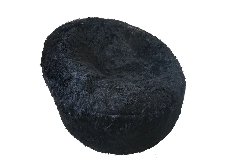 Iron Cloud Black Fur Inflatable Chair - Papasan-1