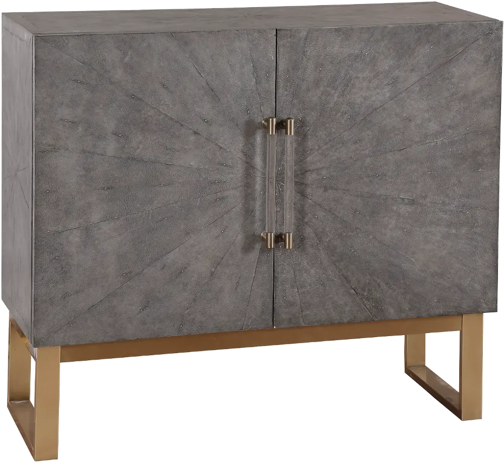 Modern Gray-Purple Painted Faux Shagreen Bar Cabinet - Modern Eclectic-1