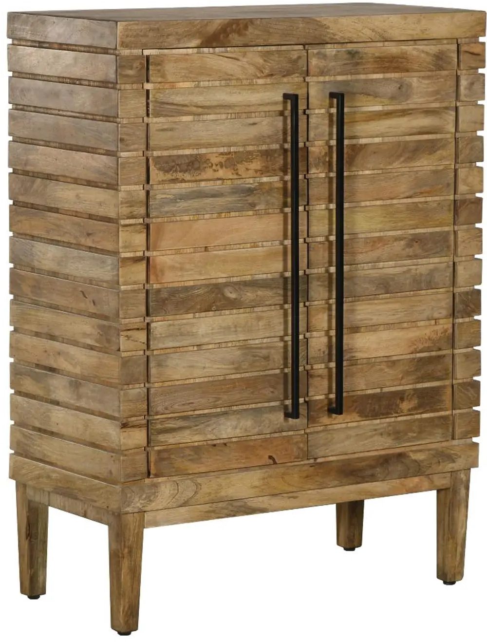 Modern Eclectic Contemporary Stacked Wood Bar Storage Cabinet-1