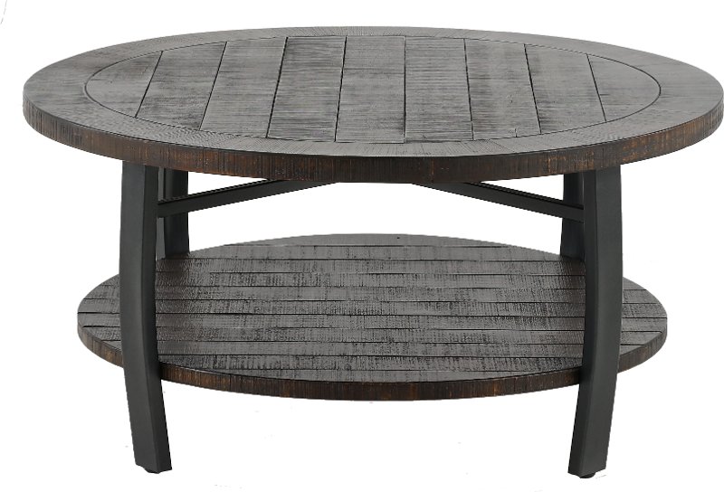 Rustic Brown Round Coffee Table, Rustic Round Coffee Table Sets