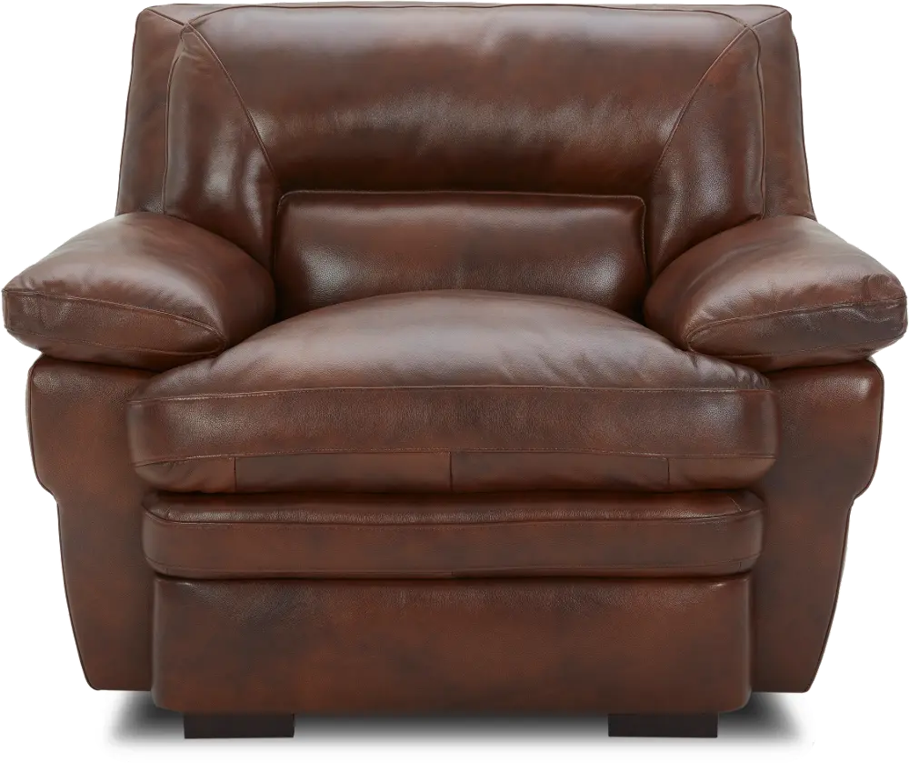 Chesapeake Cognac Brown Leather Chair-1