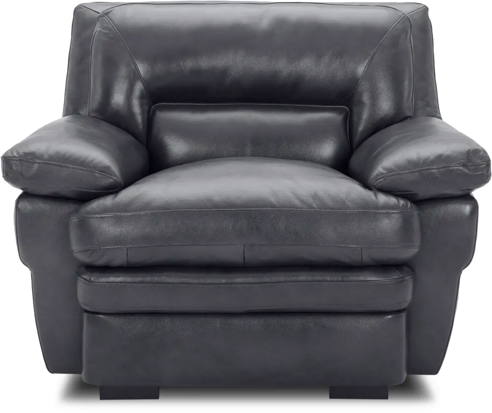 Chesapeake Charcoal Gray Leather Chair-1