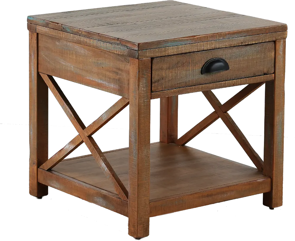 Durango Weathered Brown End Table-1