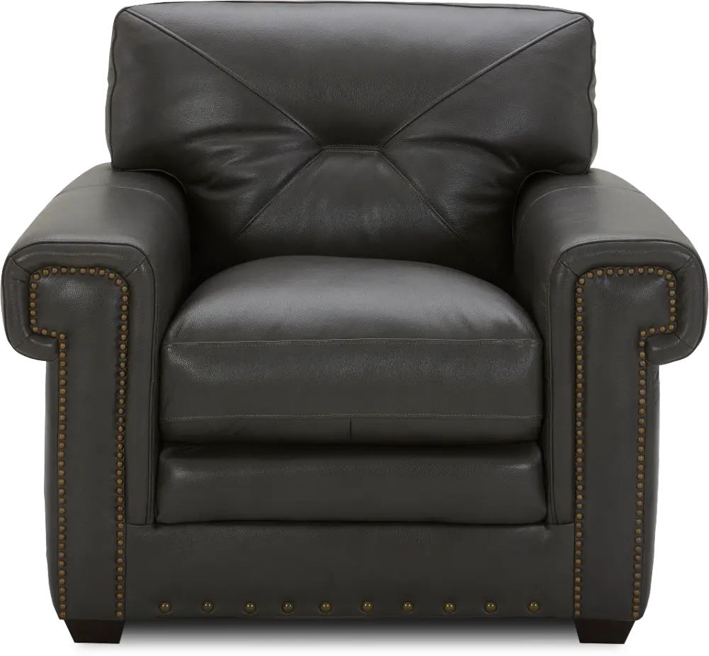 Derrick Charcoal Gray Leather Chair-1