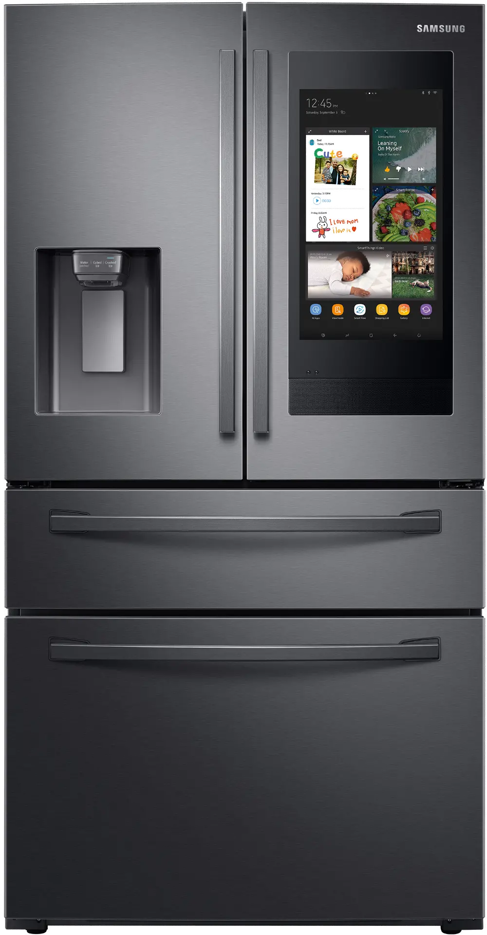 RF28R7551SG Samsung 28 cu ft 4 Door Refrigerator - Black Stainless Steel-1