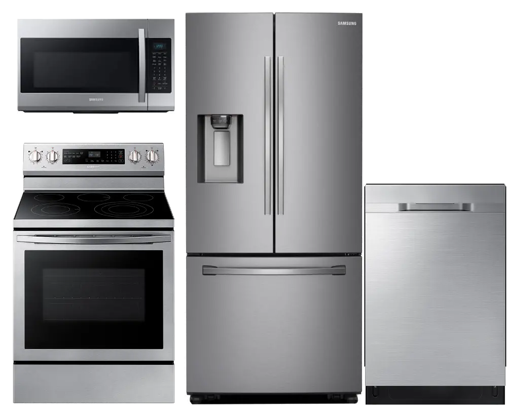.SUG-S/S-4PC-BTM-ELE Samsung 4 Piece Electric Kitchen Appliance Package with 28 cu. ft. Refrigerator - Stainless Steel-1