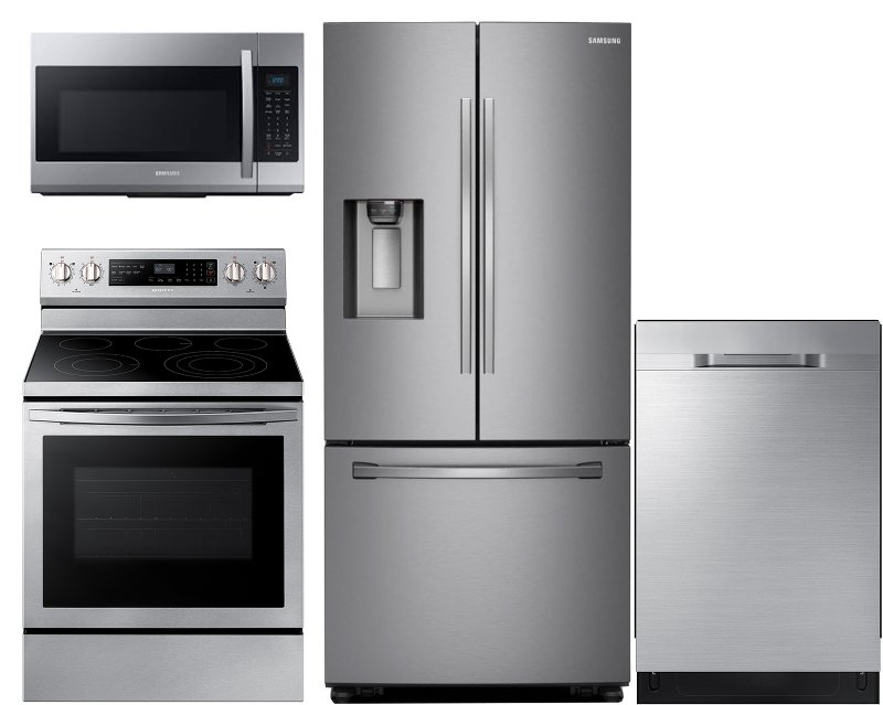 Samsung 4 Piece Electric Kitchen Appliance Package With 28 Cu Ft