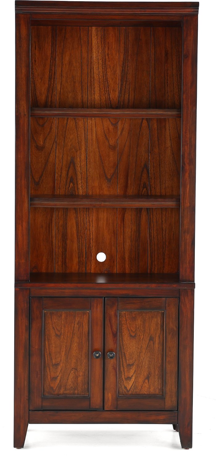 Brown bookcase with matching desk and filing cabinet