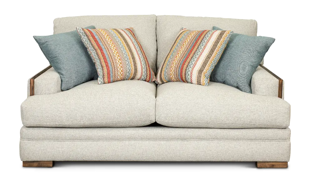 Contemporary Cement Gray Loveseat - Giles-1