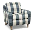 Waco Indigo Blue Gingham Accent Chair