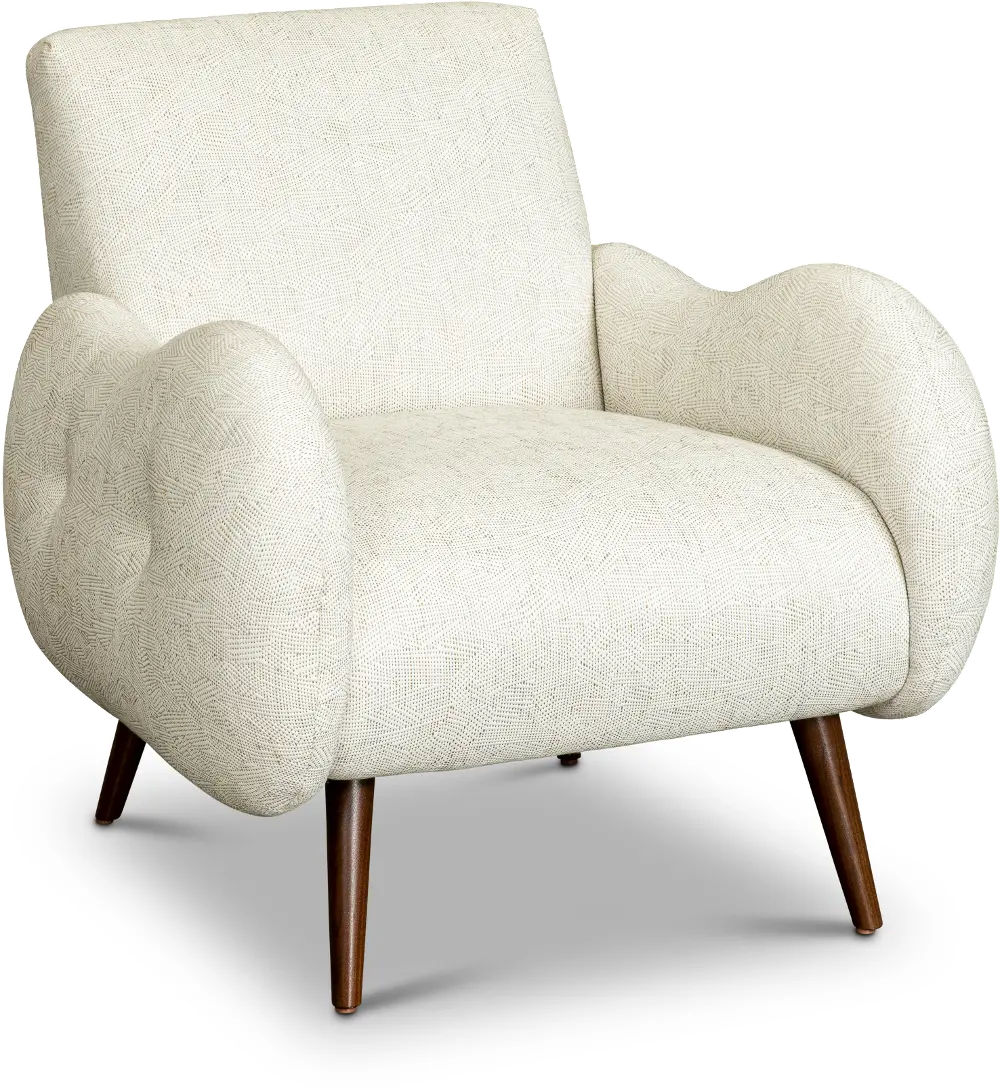 A102257XXX Mid Century Modern Pearl White Accent Chair - Noah-1