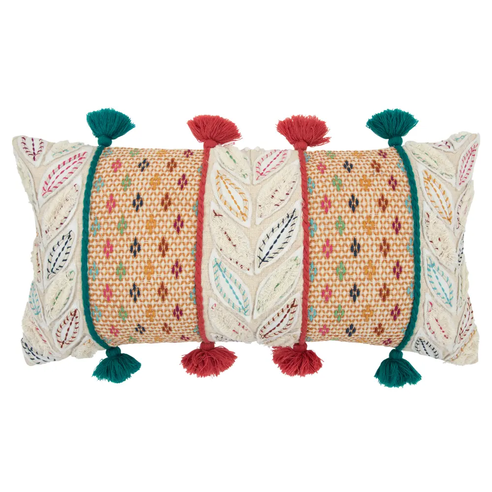 Multi Color, Red and Green Throw Pillow-1