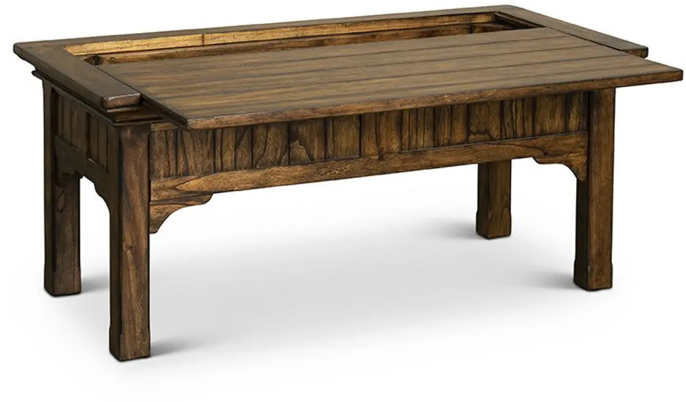 Eagle Mountain Heirloom Oak Brown Slide-top Coffee Table-1