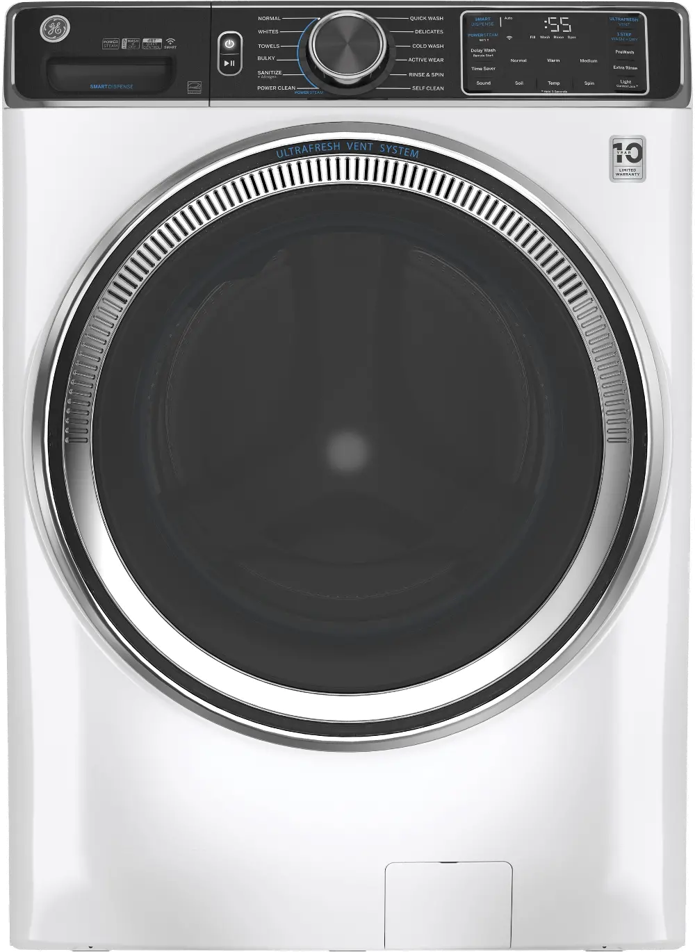 GFW850SSNWW GE Smart Front Load Steam Washer with SmartDispense - White 5.0 cu. ft. Capacity-1