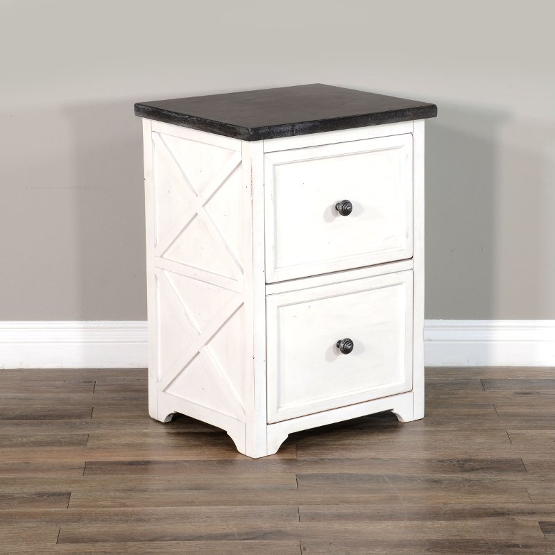 White Country File Cabinet Carriage, White Wood File Cabinet