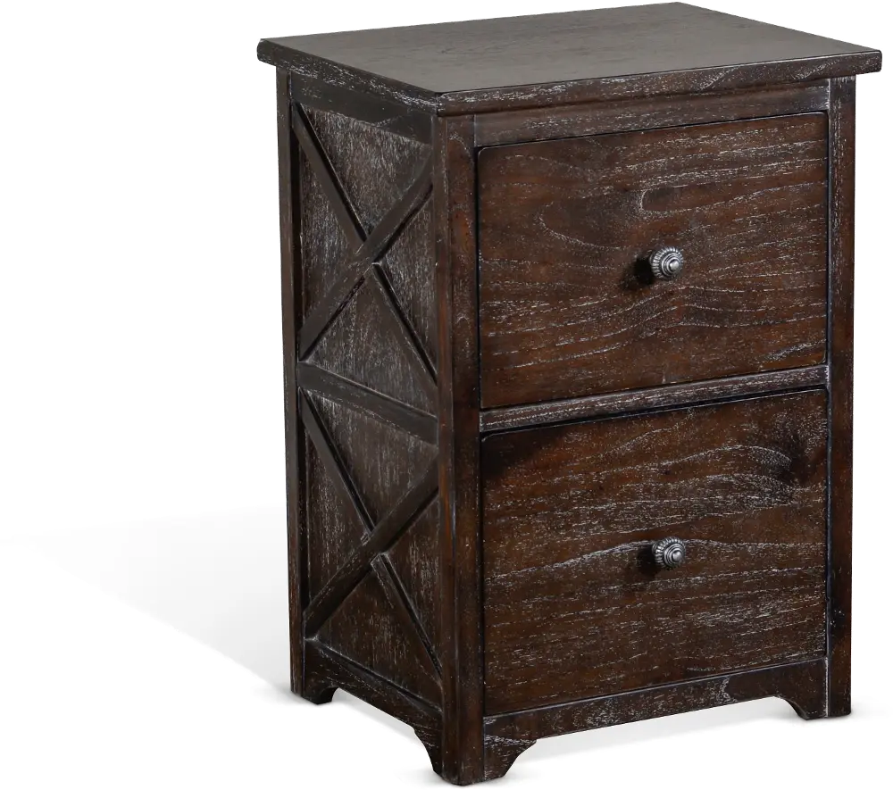 Dark Brown Country 2 Drawer File Cabinet - Carriage House-1