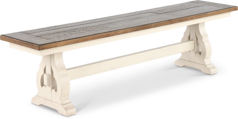 Country White Dining Bench - Drake