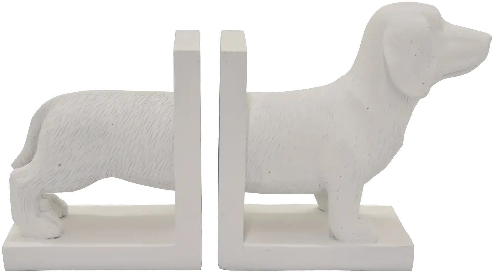 White Dog Bookend Pair-1