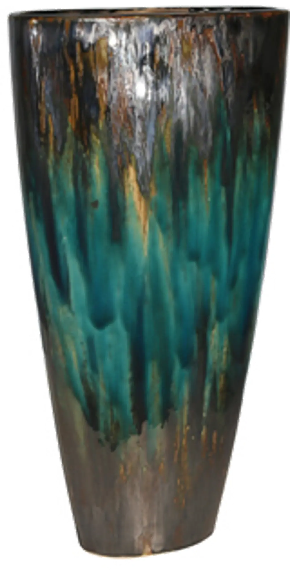20 Inch Green and Multi Color Ceramic Vase-1