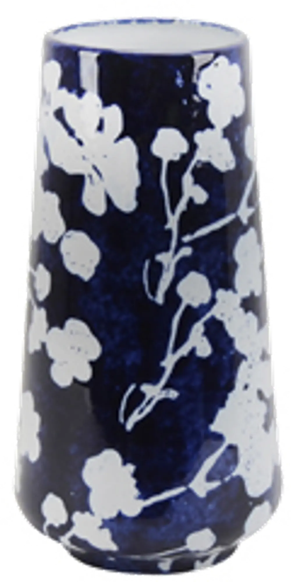 12 Inch Blue and White Ceramic Floral Vase-1