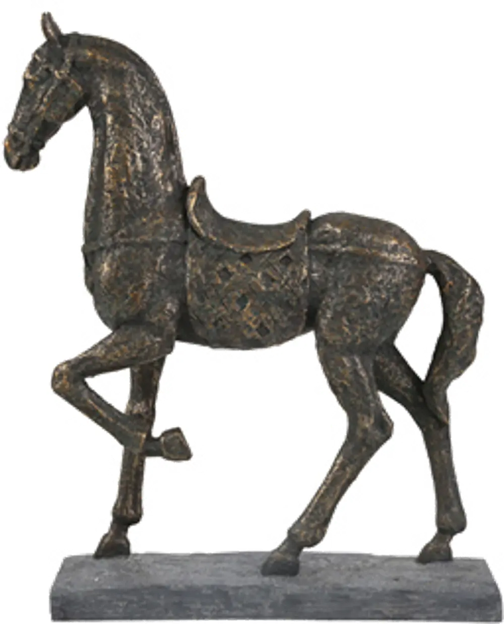 19 Inch Bronze Polyresin Horse Sculpture-1